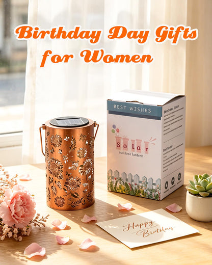 Cawabocy Birthday Gifts for Women Mum Grandma, Sunflower Solar Lanterns Garden Decorations, Solar Garden Lights for Patio Yard Pathway
