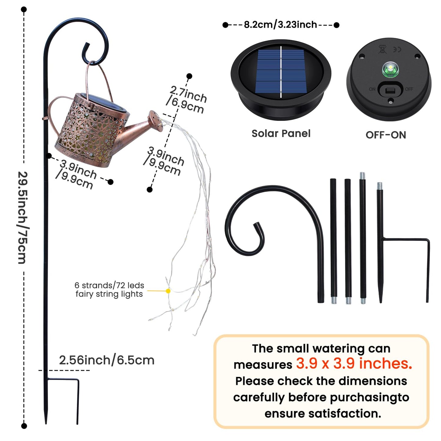 Daknswte Solar Watering Can Lights Outdoor Garden,Waterproof Led Hanging Metal Lantern with Fairy String Light,Garden Ornaments for Yard Lawn Pathway Patio Decor and Women Mom Birthday Gifts