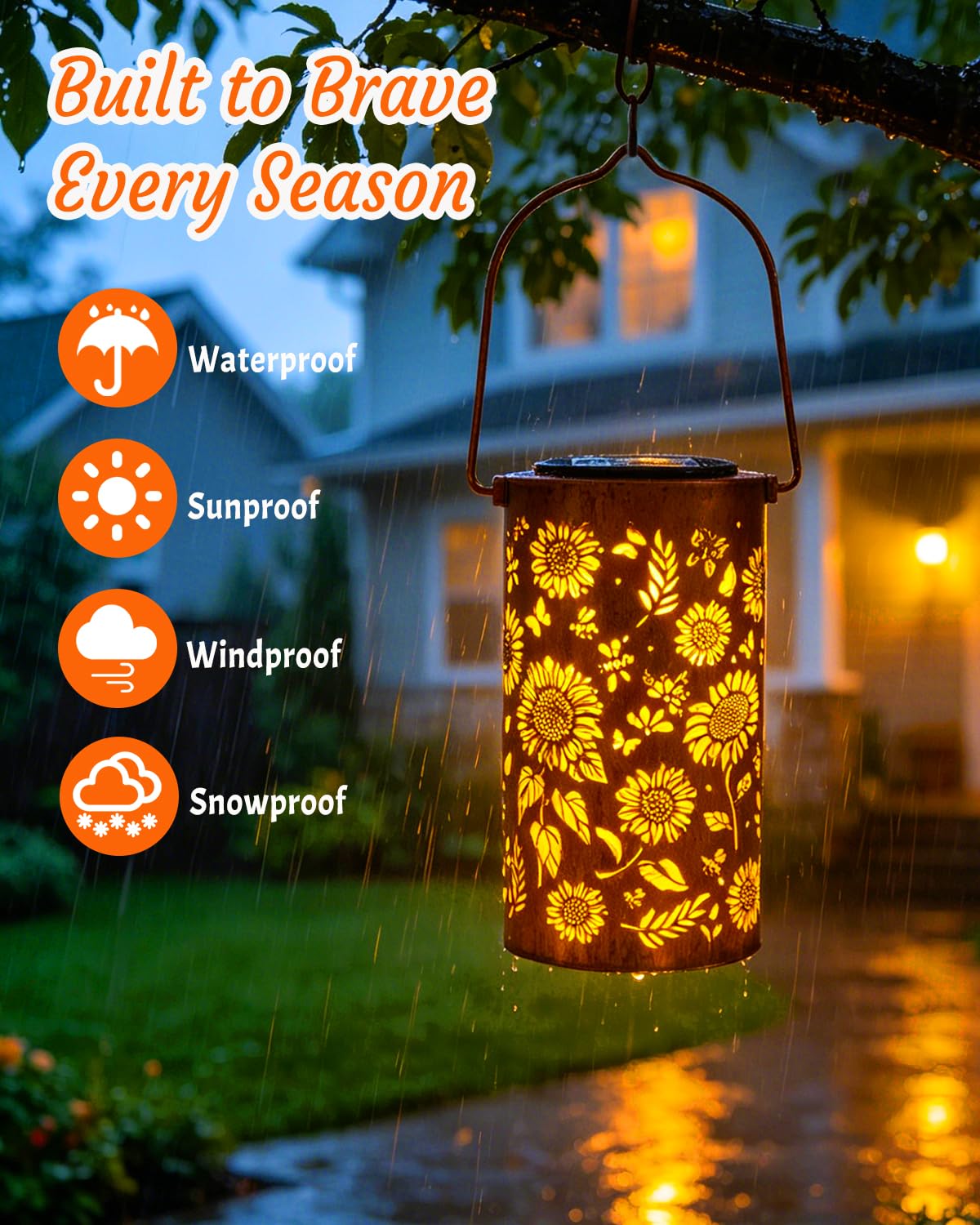 Cawabocy Birthday Gifts for Women Mum Grandma, Sunflower Solar Lanterns Garden Decorations, Solar Garden Lights for Patio Yard Pathway