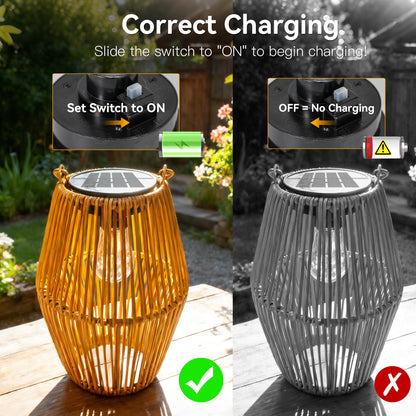 Ollny Solar Lights Outdoor Garden, 2 Pack Hanging Solar Lanterns with LED Bulds, IP44 Waterproof Garden Ornaments Outside Lantern Light for Yard Pathway Patio Decor, Birthday Gifts for Women Unique