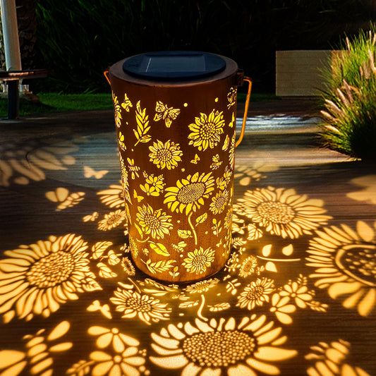 Cawabocy Birthday Gifts for Women Mum Grandma, Sunflower Solar Lanterns Garden Decorations, Solar Garden Lights for Patio Yard Pathway
